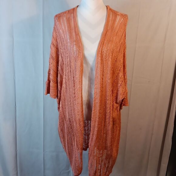 Tulle Crocheted Open Front Cardigan - Picture 9 of 9